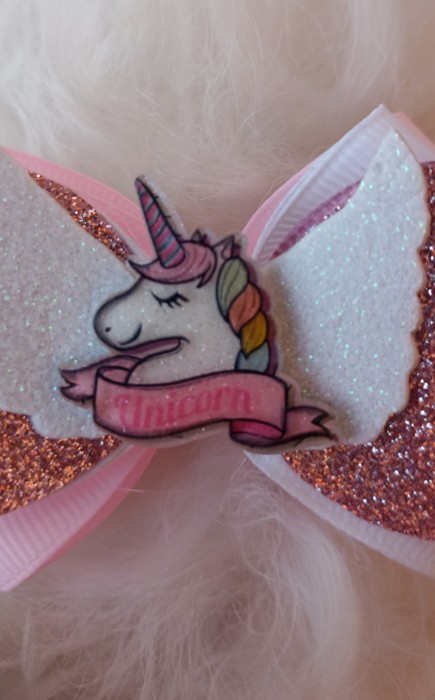 Αξεσουάρ κλιπ μαλλιών 3D Άγγελος Unicorn σε ροζ χρώμα Αξεσουάρ κλιπ μαλλιών 3D Άγγελος Unicorn σε ροζ χρώμα